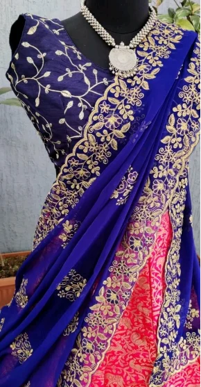ABHISARIKA VOGUISH Embroidered Banarsi Women Lehenga - Free Size, Semi Stitched, Pack of1
